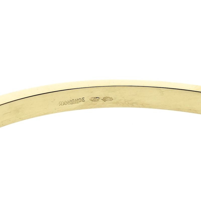 Image 9 of Gold slave bracelet with diamonds; Size M/L