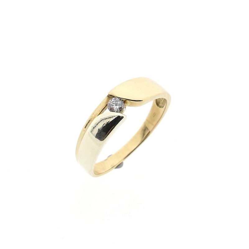 Image 1 of 8 Karat Bicolor Ring with Zirconia
