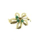 Image 1 of Golden oak leaf brooch with Imperial jade