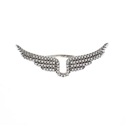 Image 1 of Silver ring with wings and zirconia