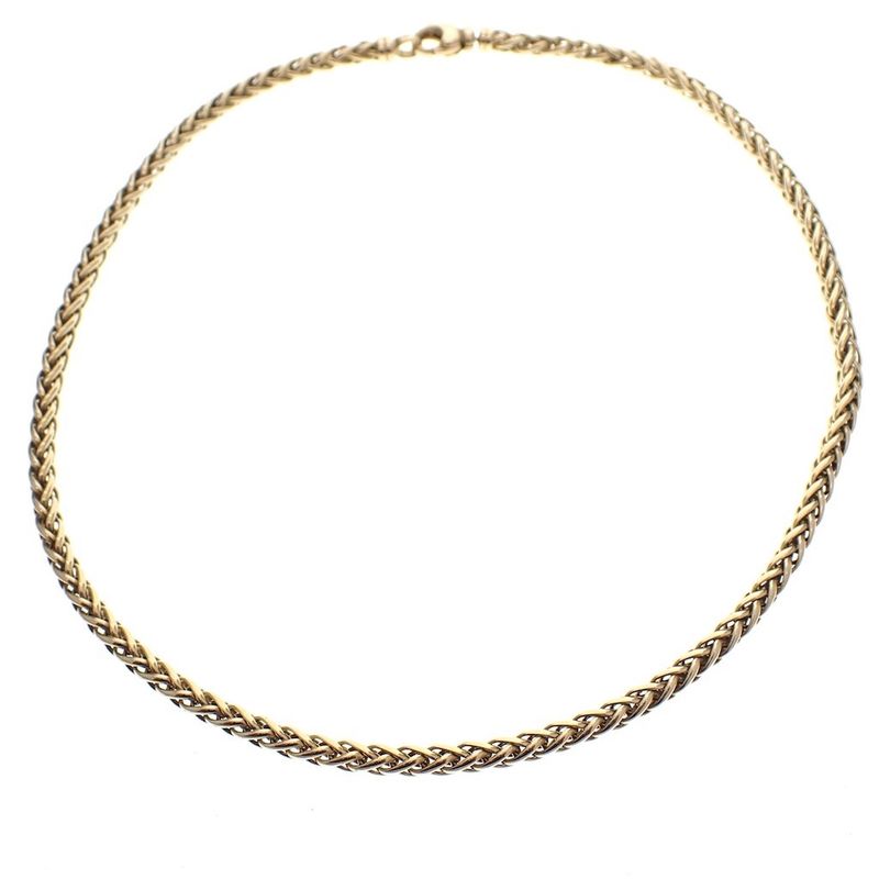 Image 5 of Gold braided chain; Foxtail link | 45 cm