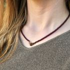 Image 8 of Glass bead necklace with gold pendant