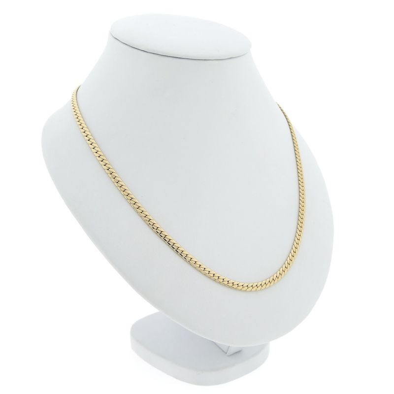 Image 3 of Gold flat gourmet link chain