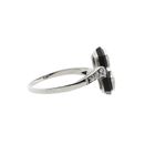 Image 5 of White Gold Ring with Diamond and Onyx; 0.40 ct; 14K; Size 17.25