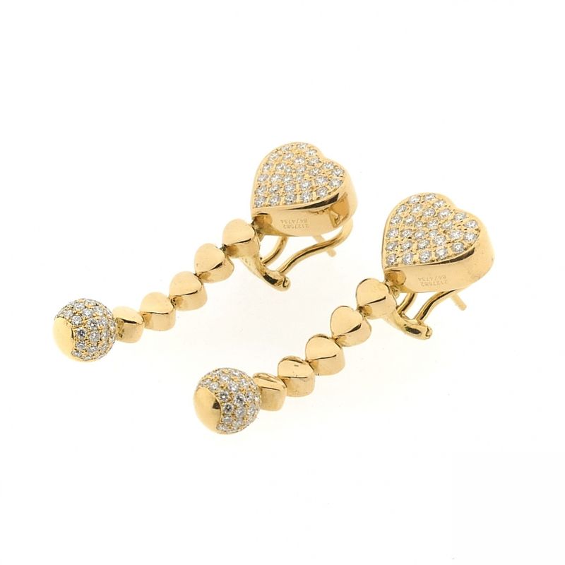 Image 8 of Chopard gold earrings with diamonds; 1.66 ct.