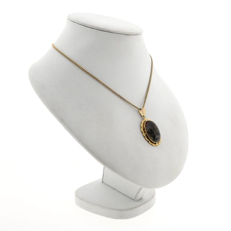 Afbeelding 8 van Gouden hanger met mosagaat