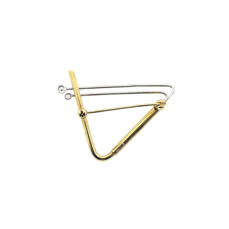 Image 3 of Two-tone gold dynamic brooch with zirconia