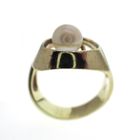 Image 3 of Gold ring with pearl in water symbol