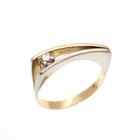 Image 1 of Two-tone gold solitaire ring with diamond; 0.10 ct.