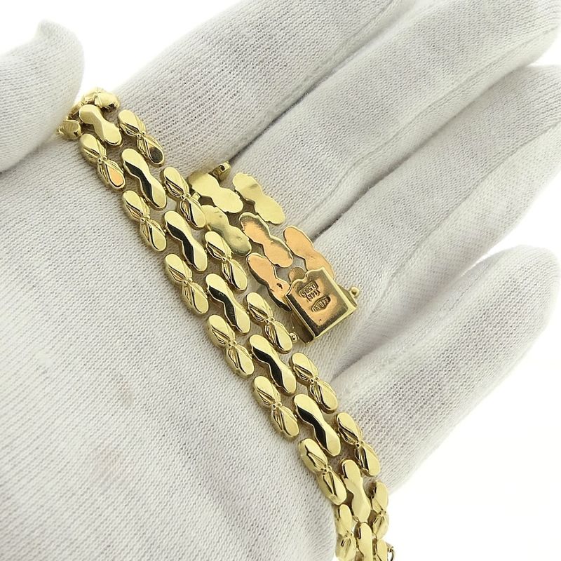 Image 9 of Gold Bismarck link bracelet; 19.5 cm
