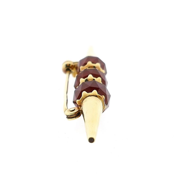 Afbeelding 7 van Vintage gouden broche met carneool