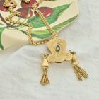 Image 8 of Antique gold sliding chain with tassels and diamond; approx. 0.05 ct.