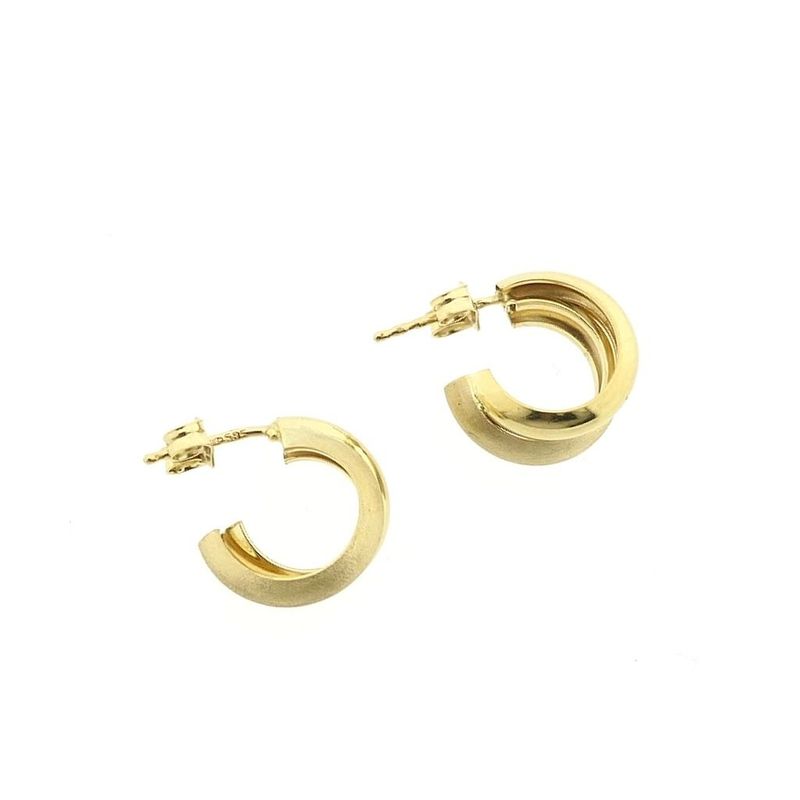 Image 5 of Matte gold semicircular earrings