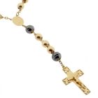 Image 9 of Gold rosary necklace with patinated beads