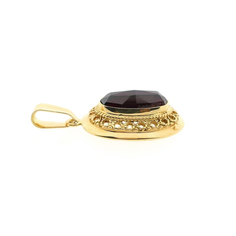 Image 6 of Gold pendant with garnet