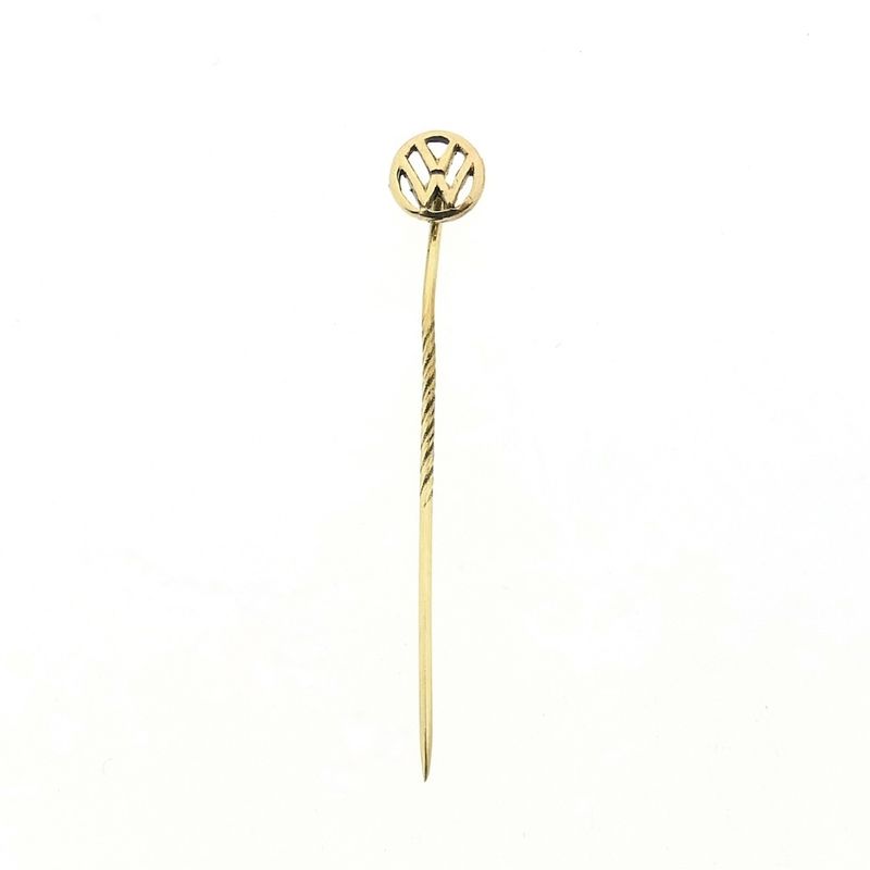 Image 6 of Gold lapel pin, tie pin with rose-cut diamond | Approx. 0.22 ct.