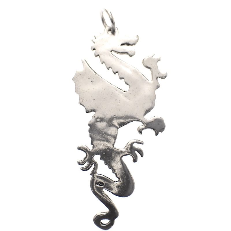 Image 4 of Silver pendant of a dragon