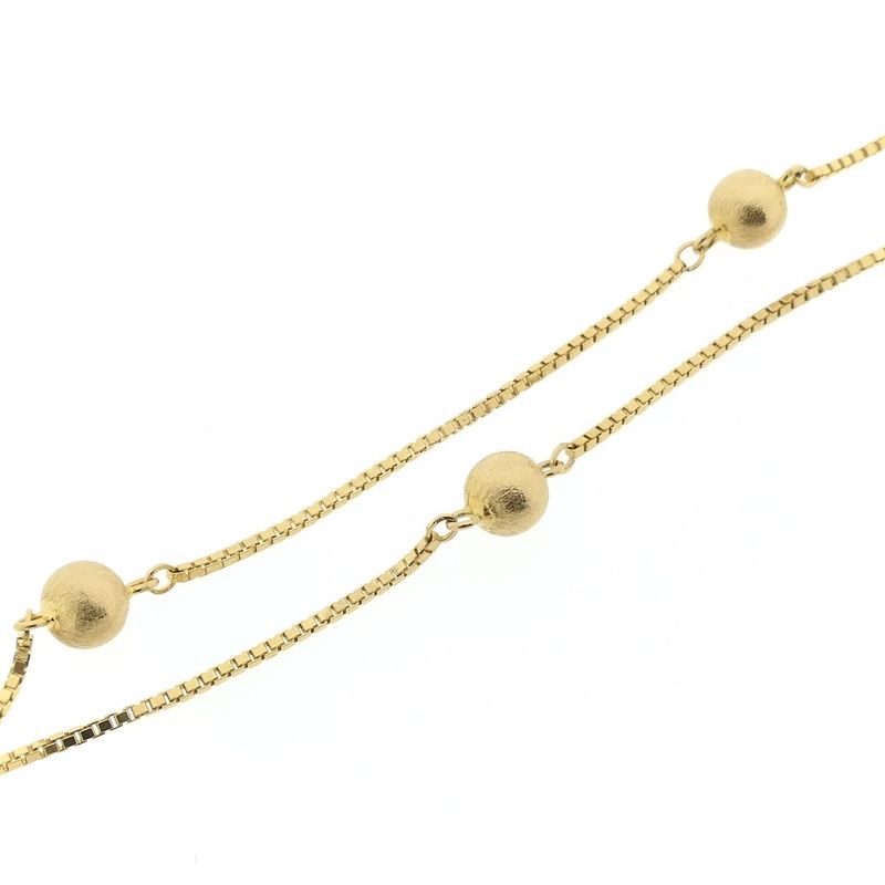 Image 4 of Long gold link chain with beads