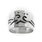Image 3 of Wide silver ring with tribal