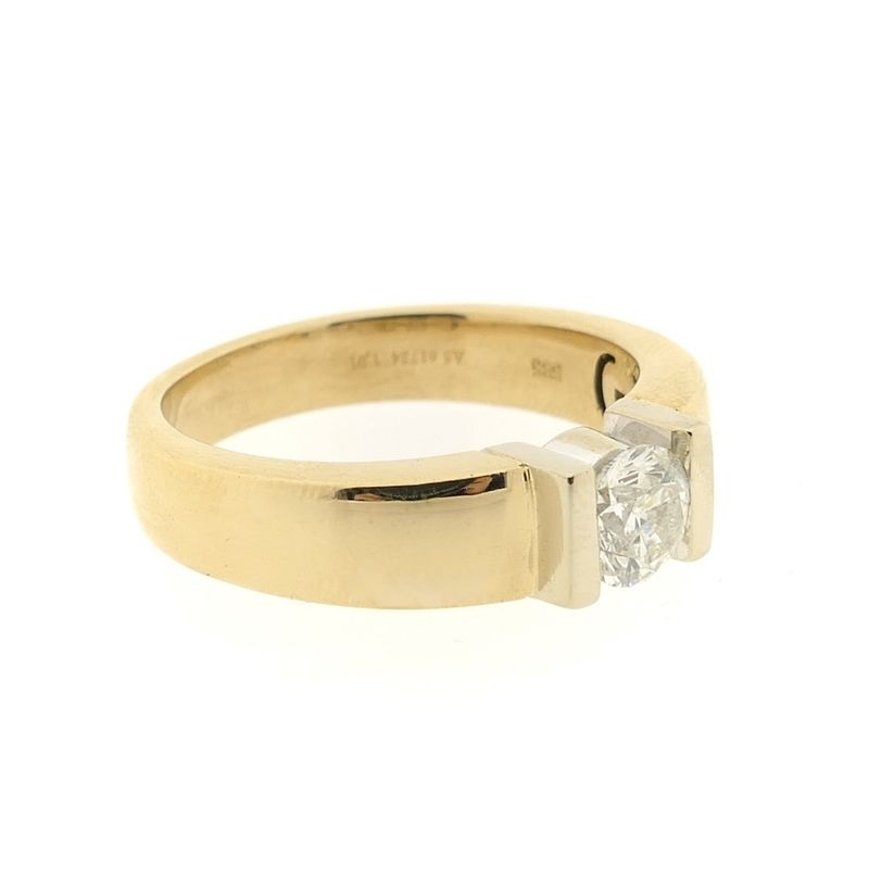 Image 6 of Christ bicolor gold solitaire ring with diamond 1.01 ct.