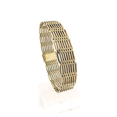 Image 1 of Gold wide link bracelet | 20 cm