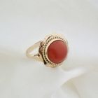 Image 4 of Gold ring with red coral | Vintage