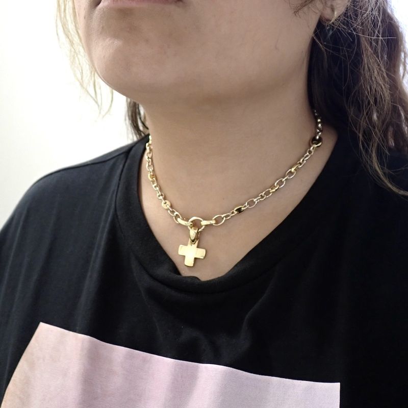 Image 3 of Pomellato bicolor solid gold necklace with fixed pendant