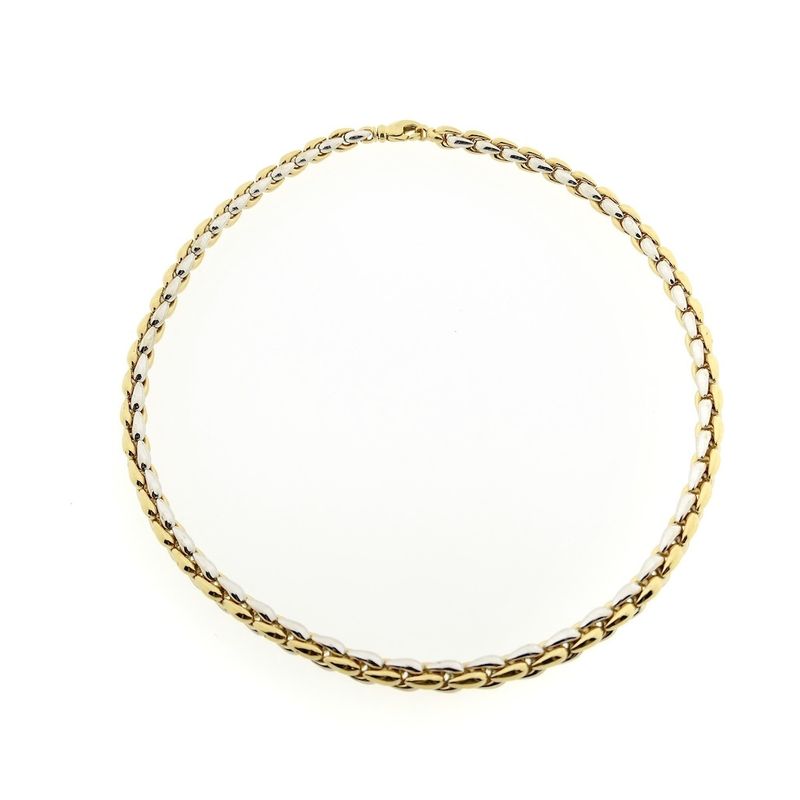 Image 3 of Two-tone gold fantasy link necklace