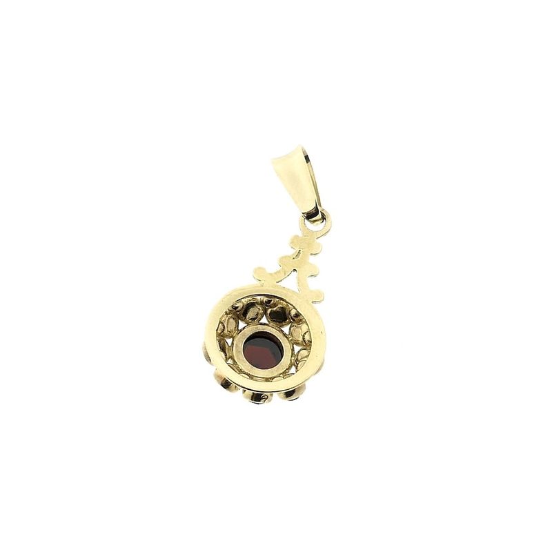 Image 2 of Vintage gold entourage pendant with garnet