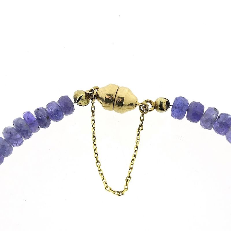 Image 2 of Gold beaded bracelet with amethyst