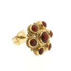 Image 4 of Gold stud earrings with red coral