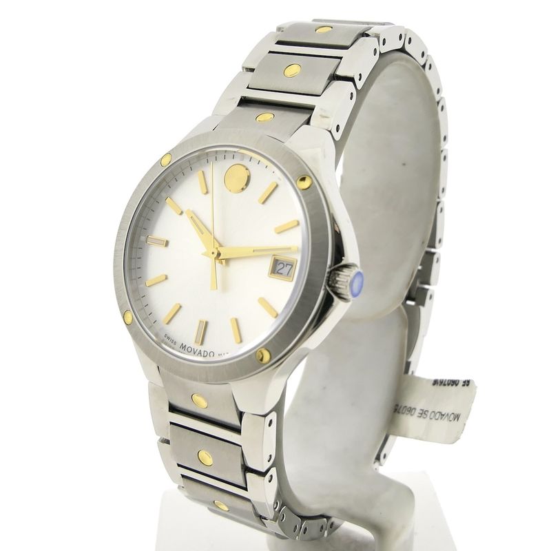 Image 2 of Movado SE; Two-tone watch with white dial; 0607516