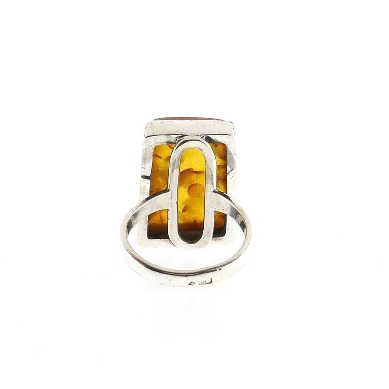 Image 4 of Silver ring with amber