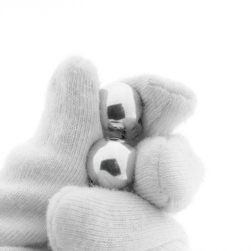 Image 2 of Silver domed clip-on earrings