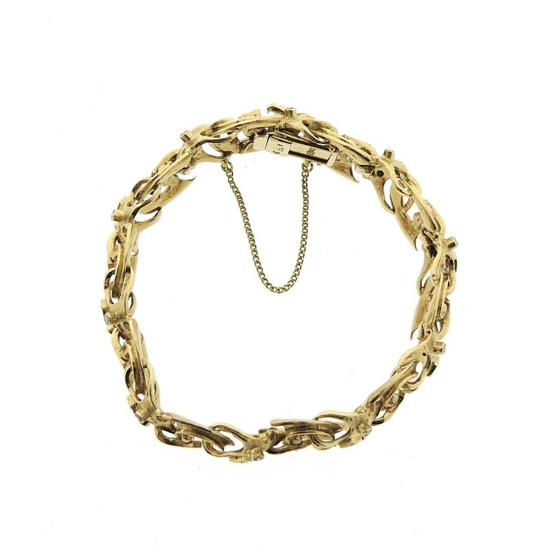 Image 2 of Gold bracelet with diamonds; 0.80 ct.