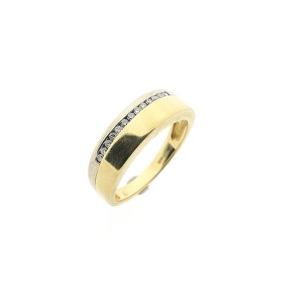 Image 1 of Two-tone gold ring with diamonds; 0.13 ct.