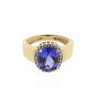 Image 3 of Gold ring with tanzanite and diamond | 0.24 ct.
