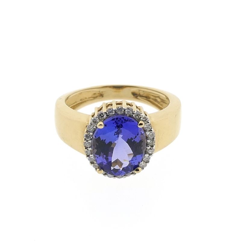 Image 3 of Gold ring with tanzanite and diamond | 0.24 ct.
