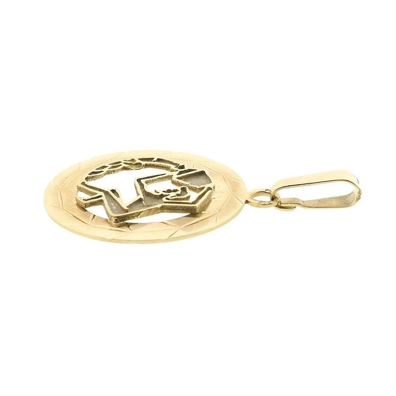 Image 6 of Gold zodiac sign pendant; Aquarius