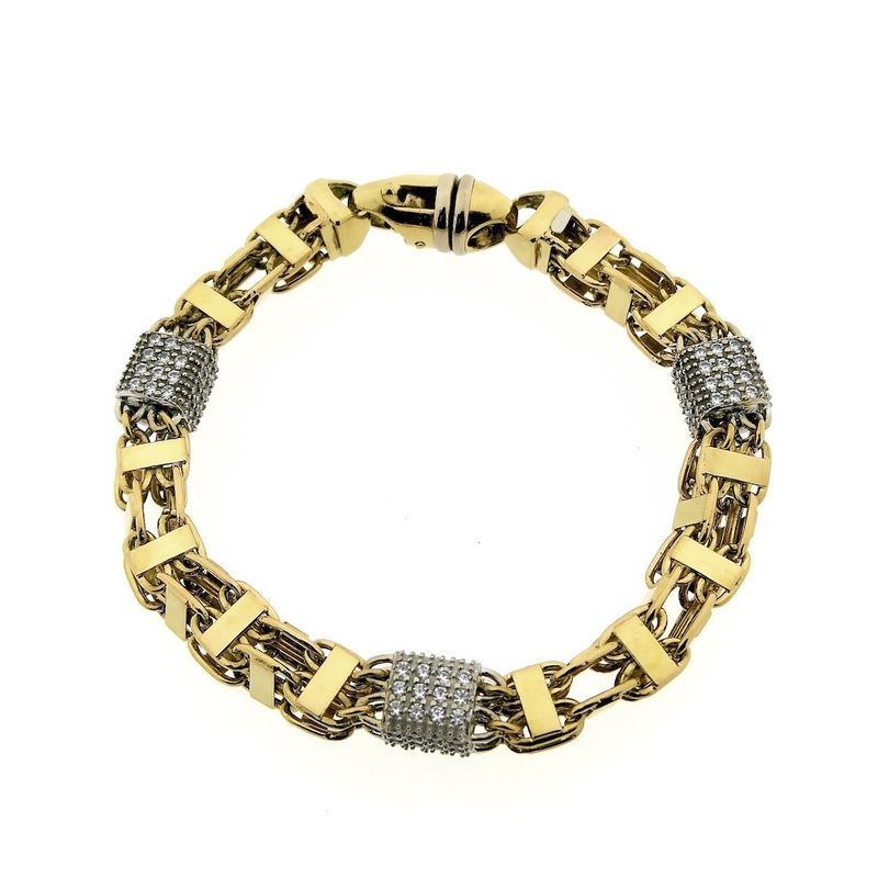 Image 4 of Gold magnum link bracelet with zirconia