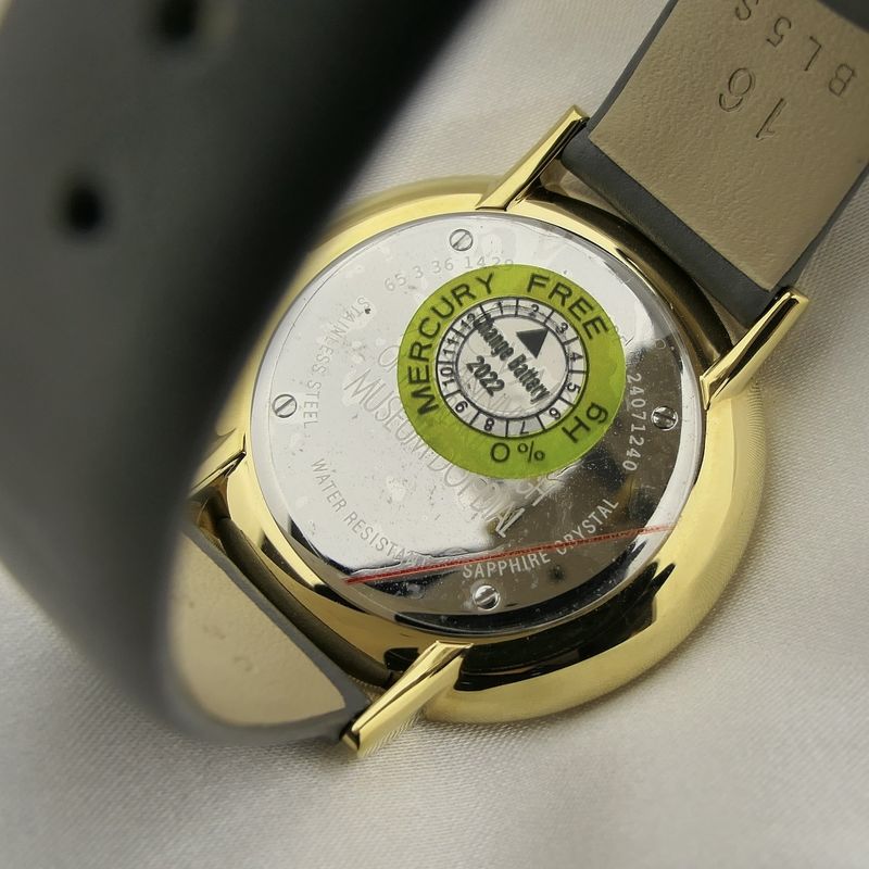 Image 12 of Movado Museum Classic 70th Anniversary; Gold-plated women's watch with gray dial; 0607140