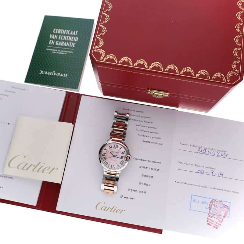 Image 2 of Cartier Ballon Bleu 36mm 'Mother of Pearl' W6920047; Automatic Watch