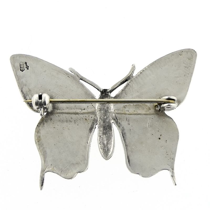 Image 7 of Silver brooch of a butterfly