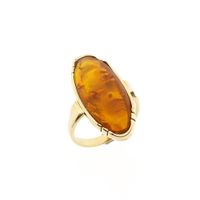 Vintage Gold Ring with Amber