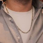 Image 4 of Two-tone gold Figaro link chain; Midas