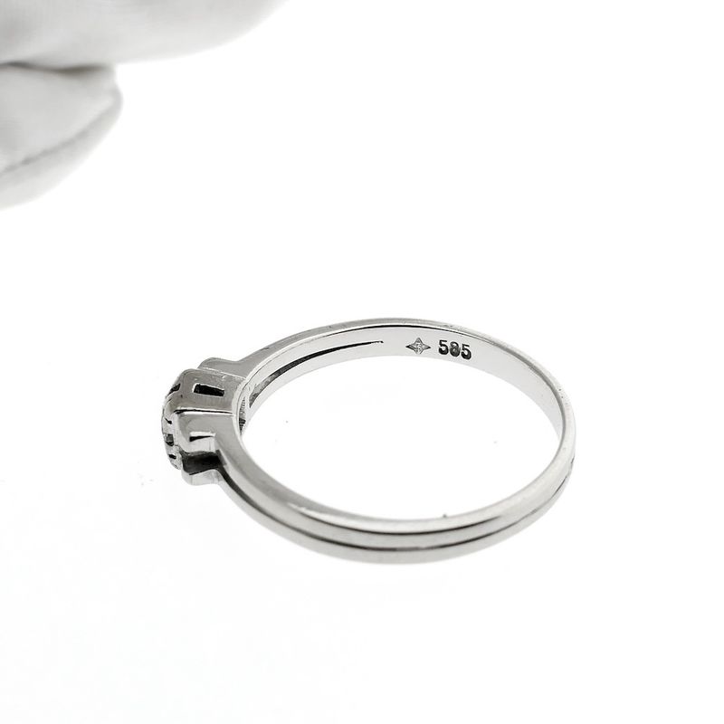 Image 2 of White gold solitaire ring with diamond | 0.15 ct.