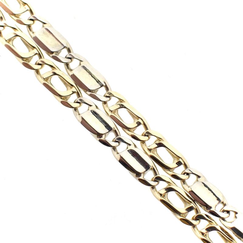 Image 6 of Two-tone gold Figaro link bracelet