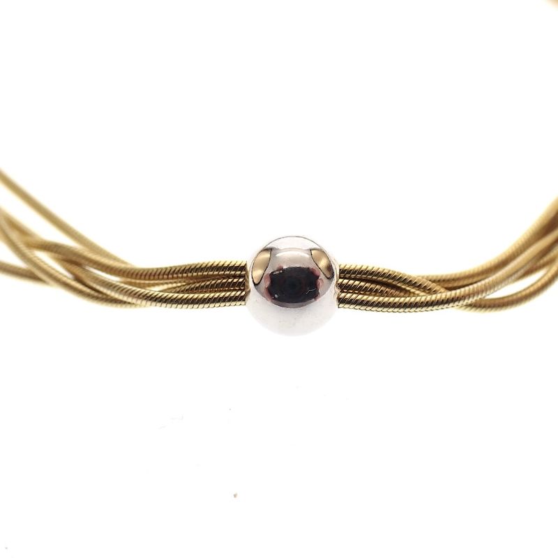 Image 8 of Two-tone gold snake link bracelet; Cetas