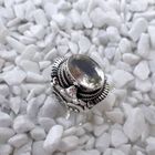 Image 8 of Silver floral fantasy ring with glass