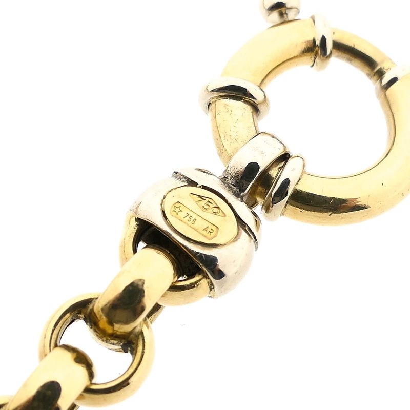 Image 6 of MGierre Bicolor Gold Figaro Chain Bracelet; 18 Karat; 21 cm